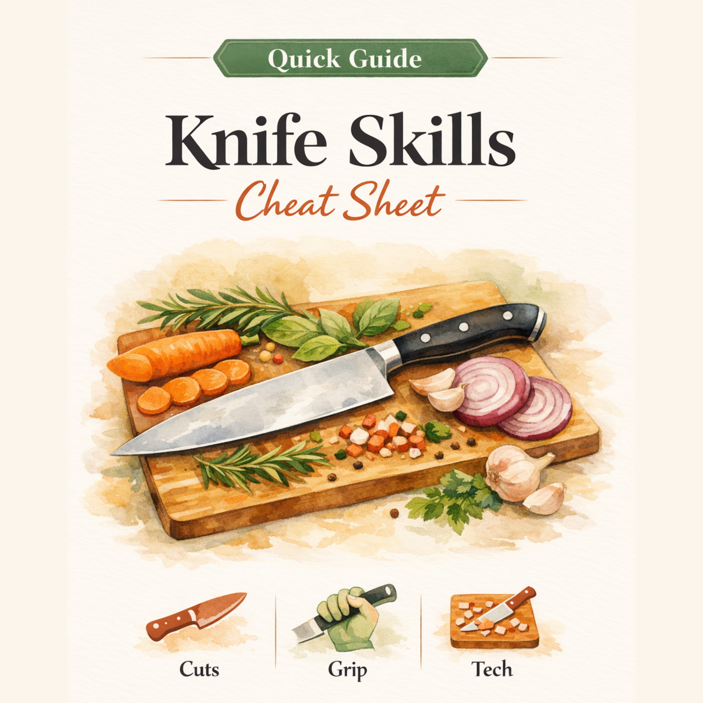 Knife Skills Cheat Sheet