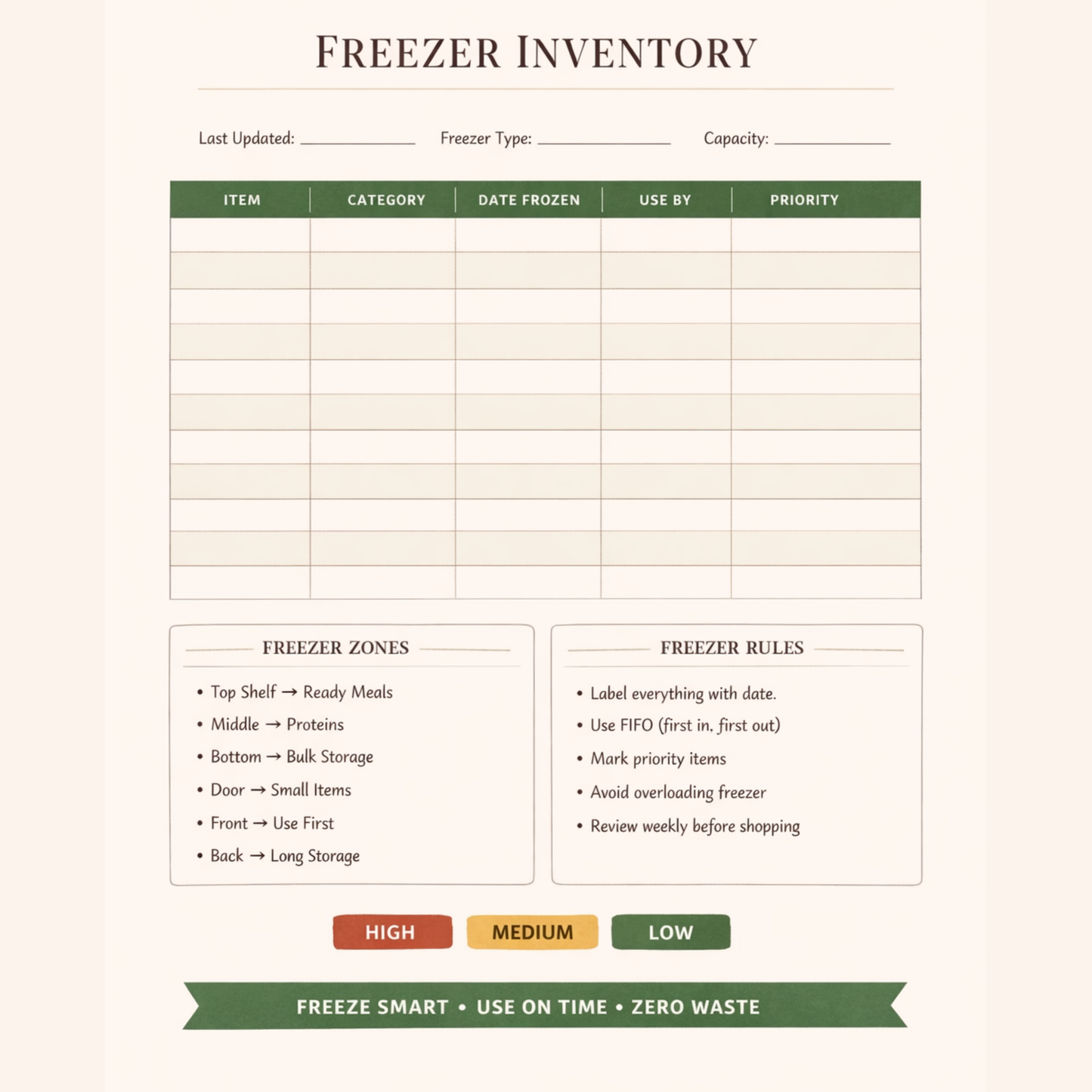 Freezer Inventory Tracker