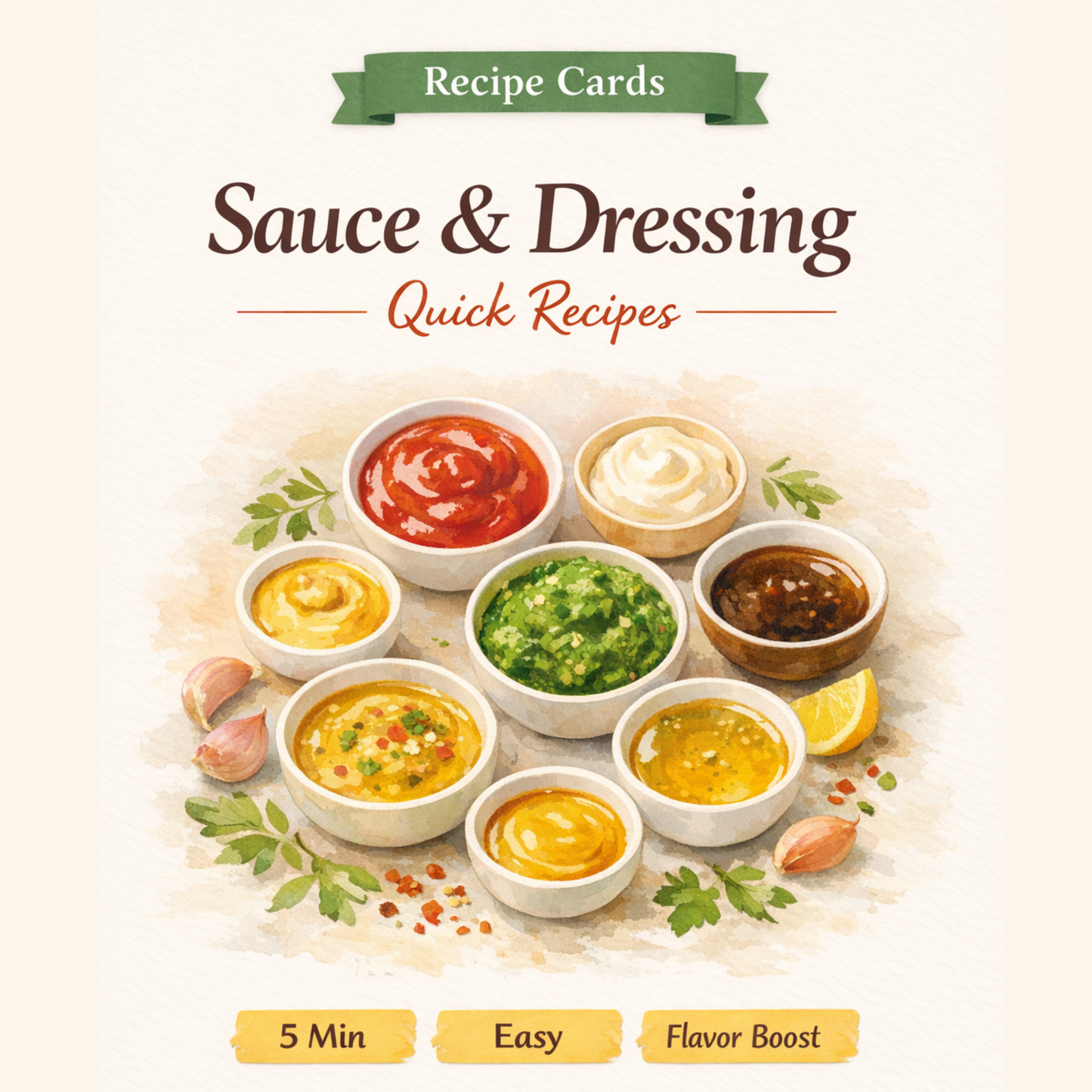 Sauce & Dressing Recipe Cards