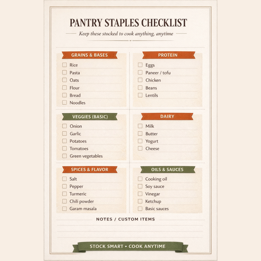 Pantry Staples Checklist