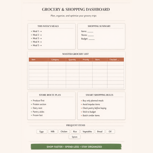 Grocery Shopping Dashboard